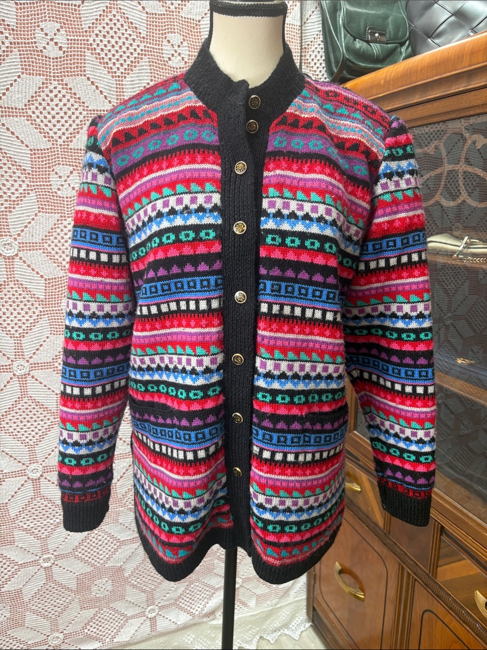 Handcrafted Fair Isle Wool Cardigan